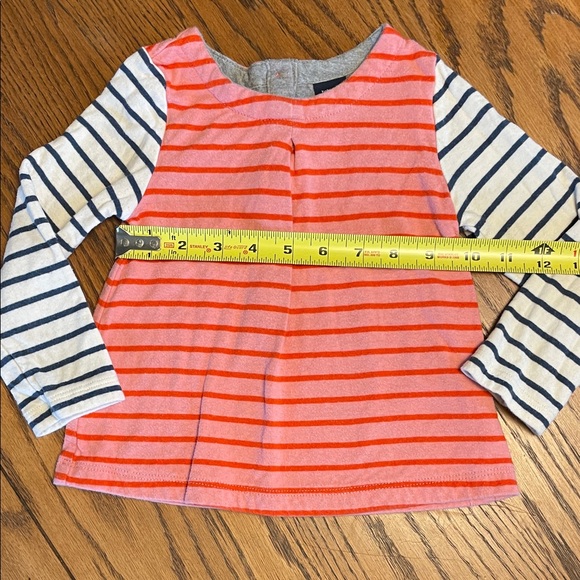 GAP Kids Striped Long Sleeve Tee in Coral and Navy size 2T - Picture 3 of 6